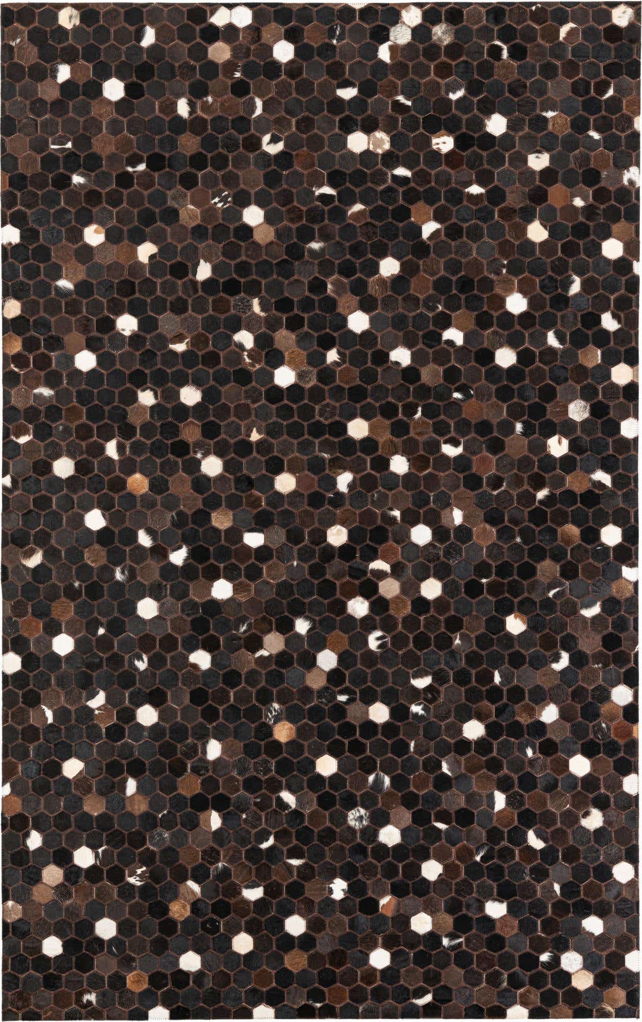 5' 1 x 8' 2 Cowhide Leather Rug