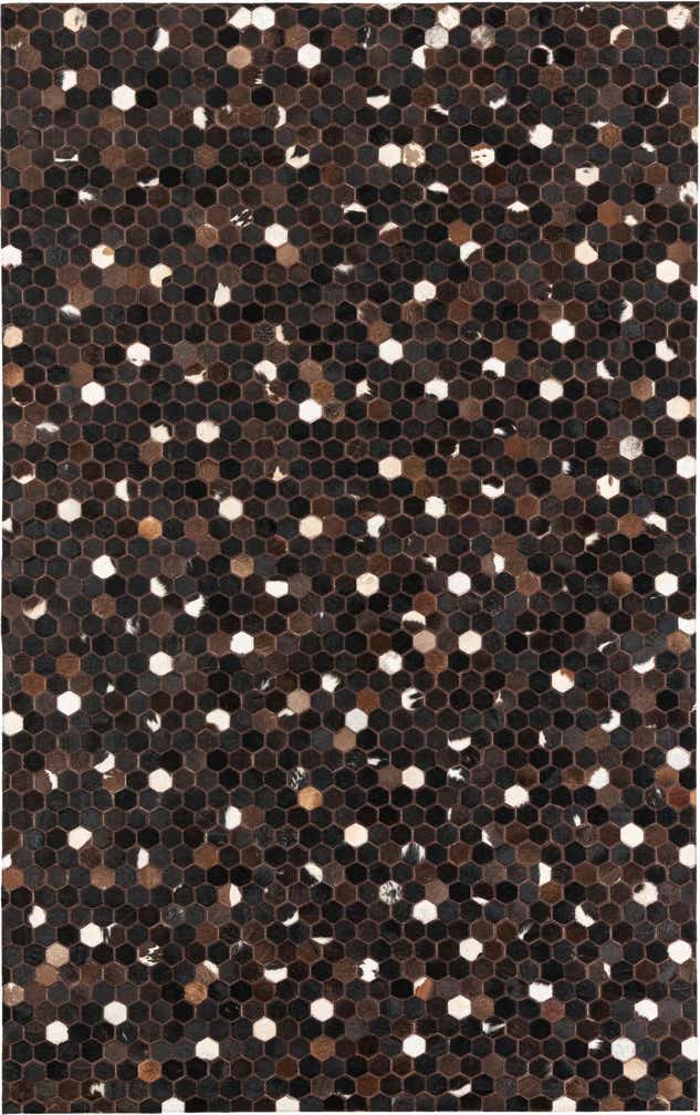 5' 1 x 8' 2 Cowhide Leather Rug