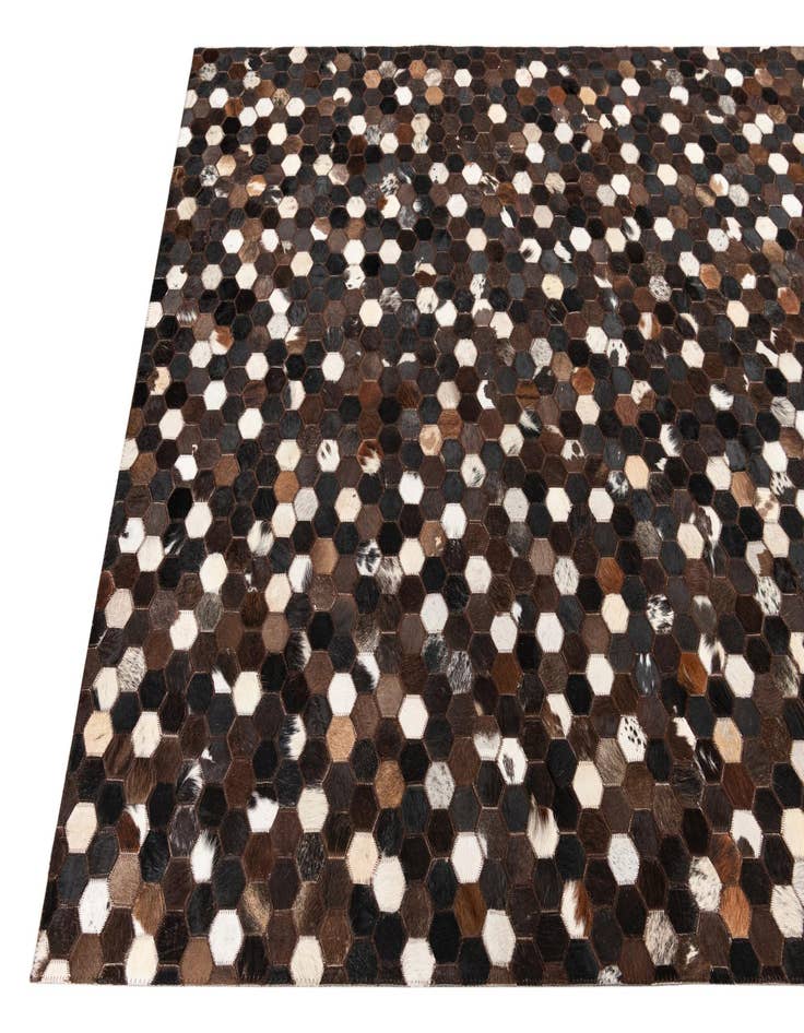 Detail image of 5' 1 x 8' Cowhide Leather Rug