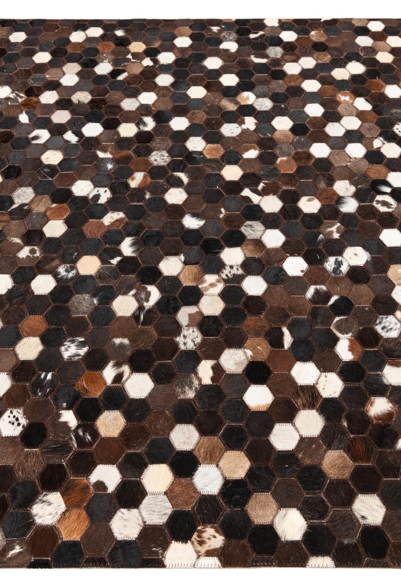 5' 1 x 8' Cowhide Leather Rug