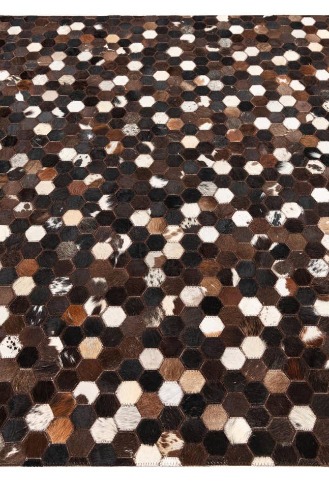 Detail image of 5' 1 x 8' Cowhide Leather Rug
