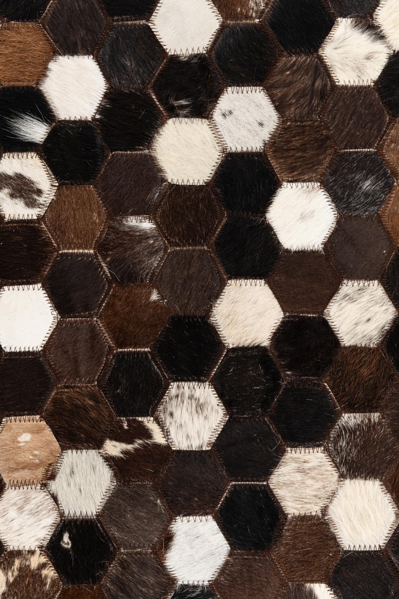 5' 1 x 8' Cowhide Leather Rug