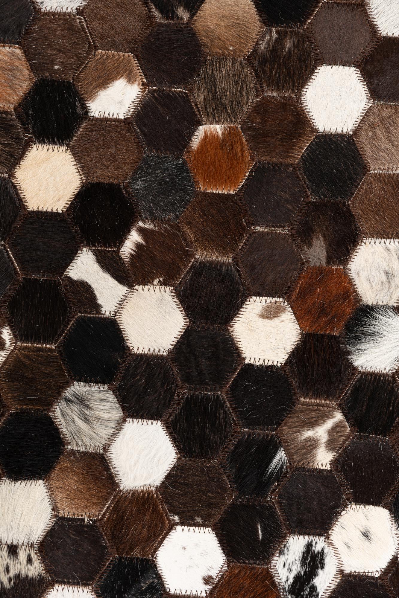 5' 1 x 8' Cowhide Leather Rug
