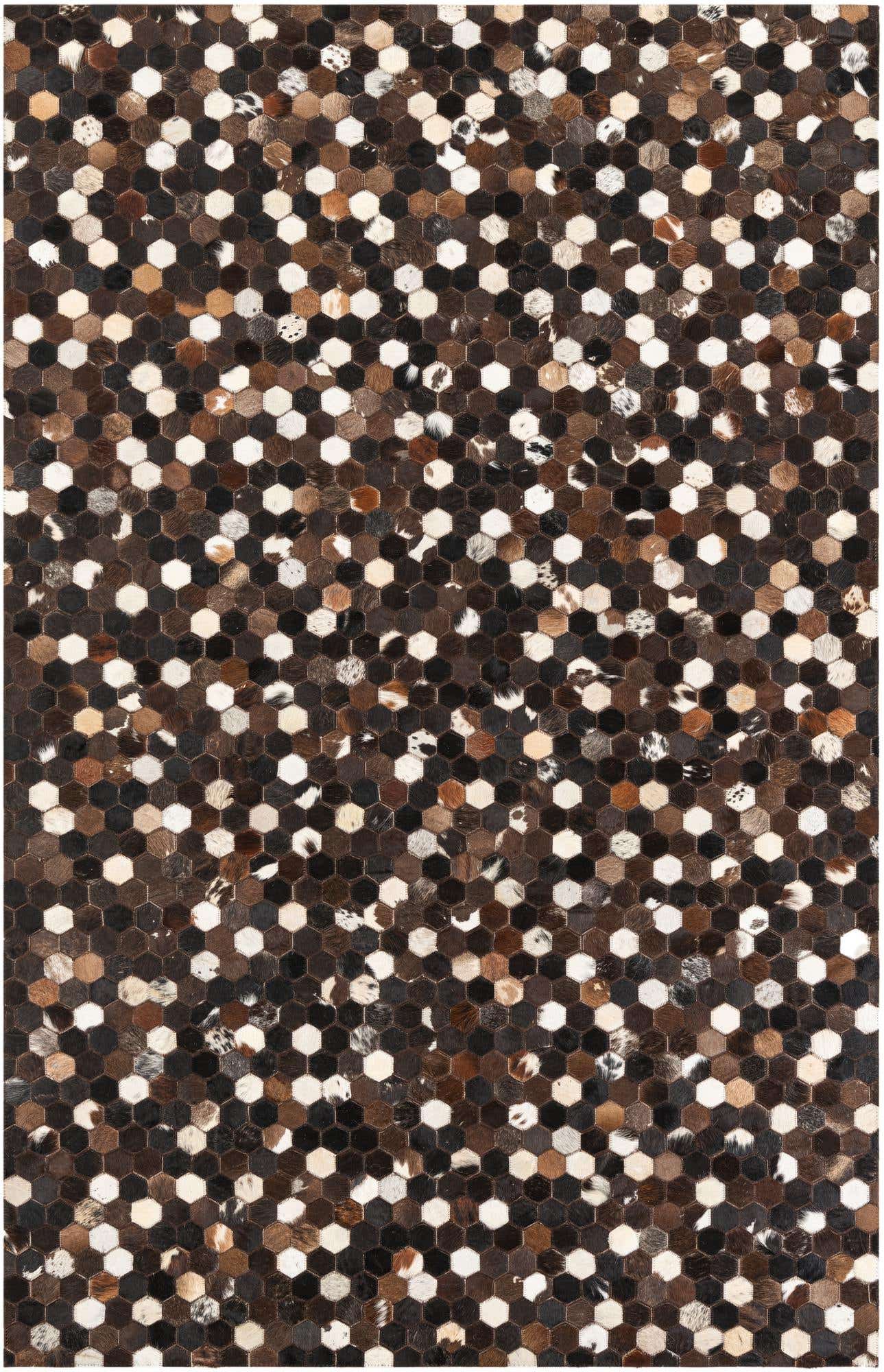 5' 1 x 8' Cowhide Leather Rug