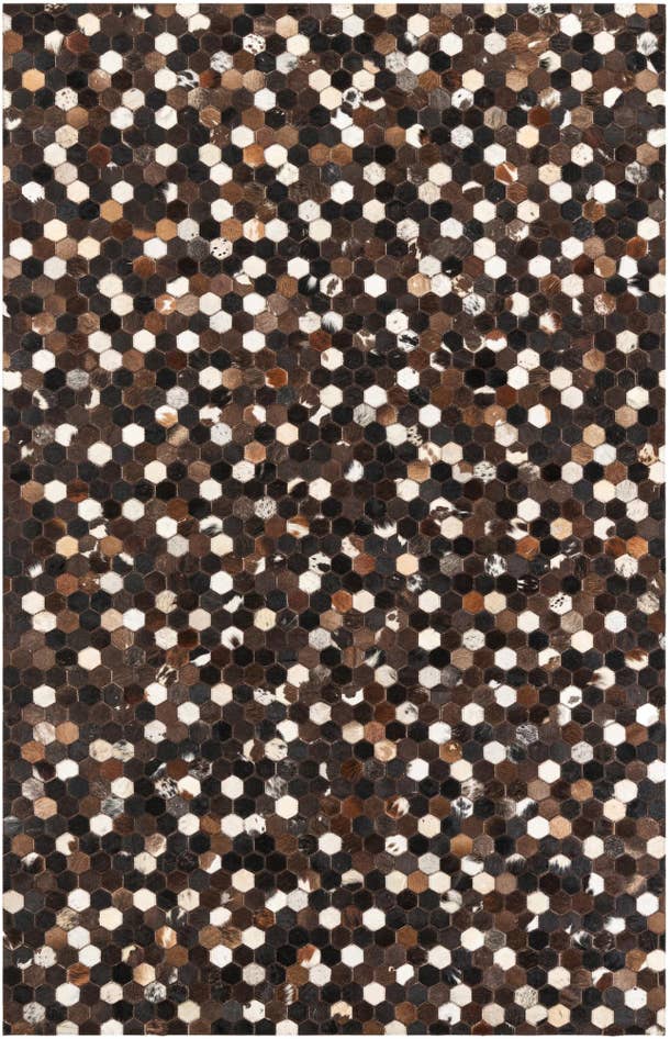 Detail image of 5' 1 x 8' Cowhide Leather Rug