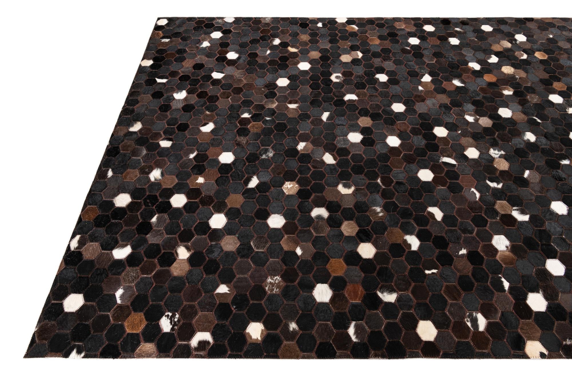 5' x 8' Cowhide Leather Rug