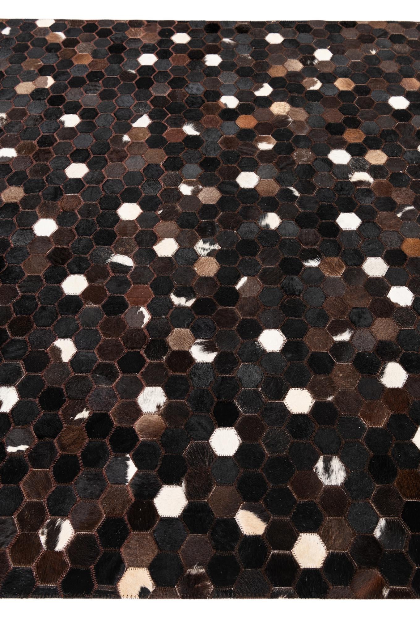 5' x 8' Cowhide Leather Rug