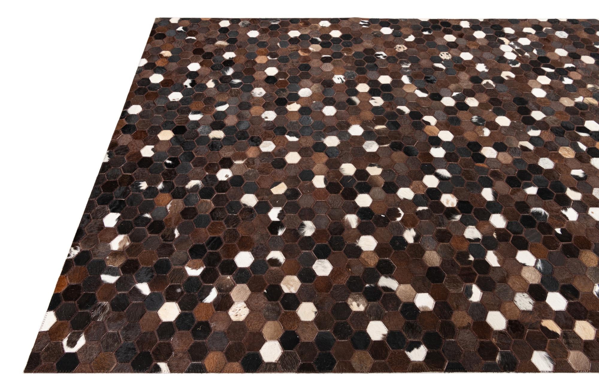 5' x 8' Cowhide Leather Rug