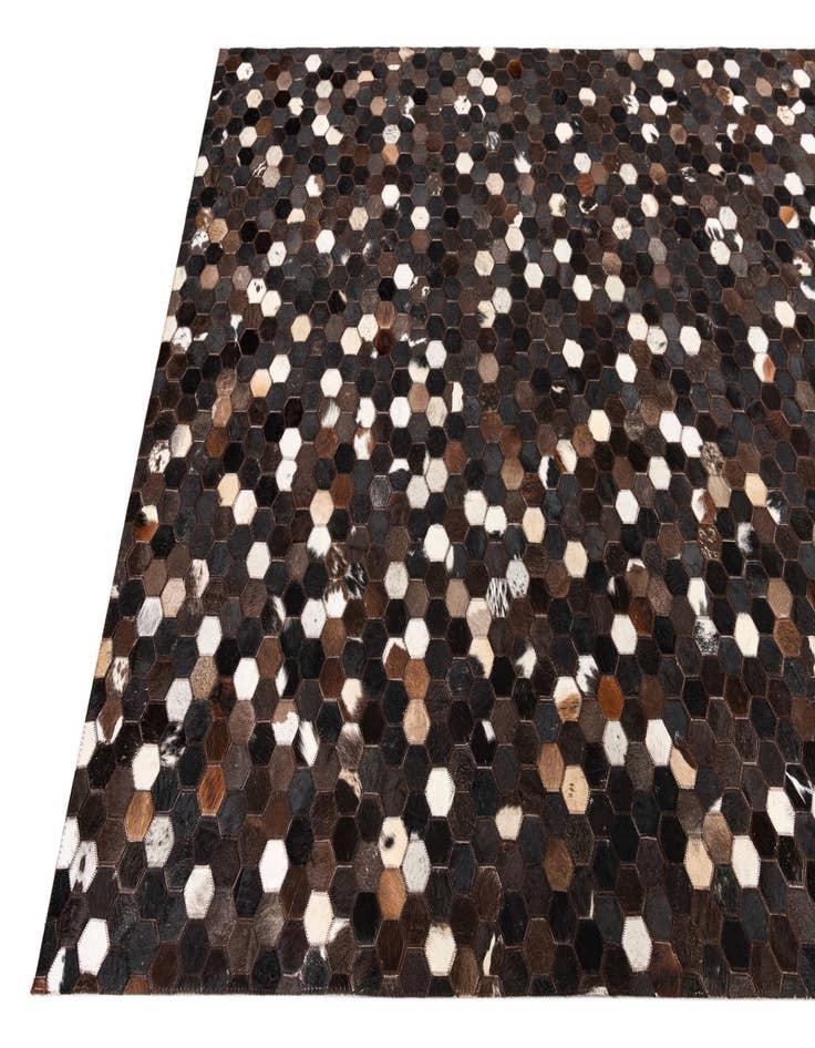 Detail image of 5' 1 x 8' Cowhide Leather Rug