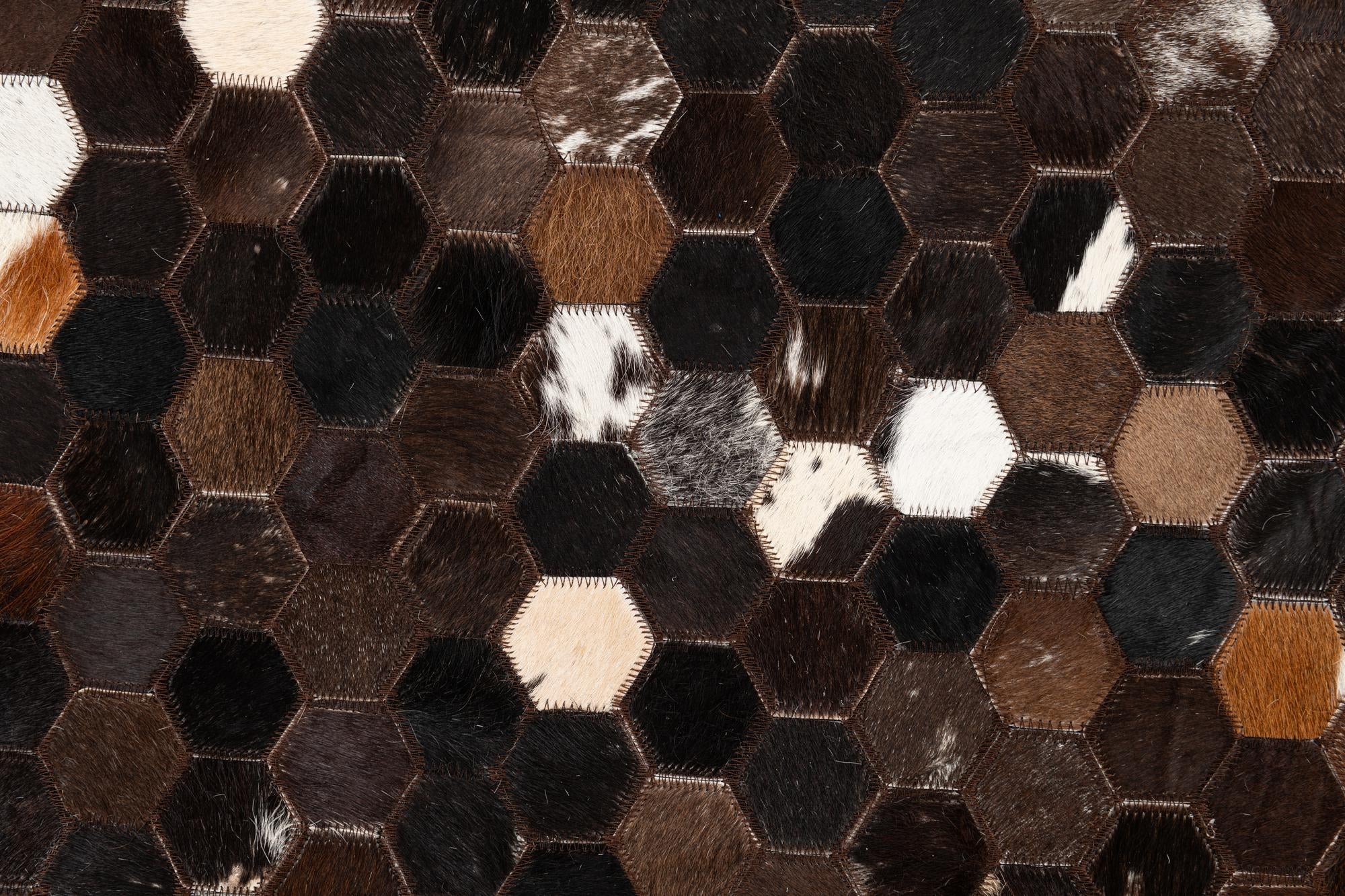 5' 1 x 8' Cowhide Leather Rug