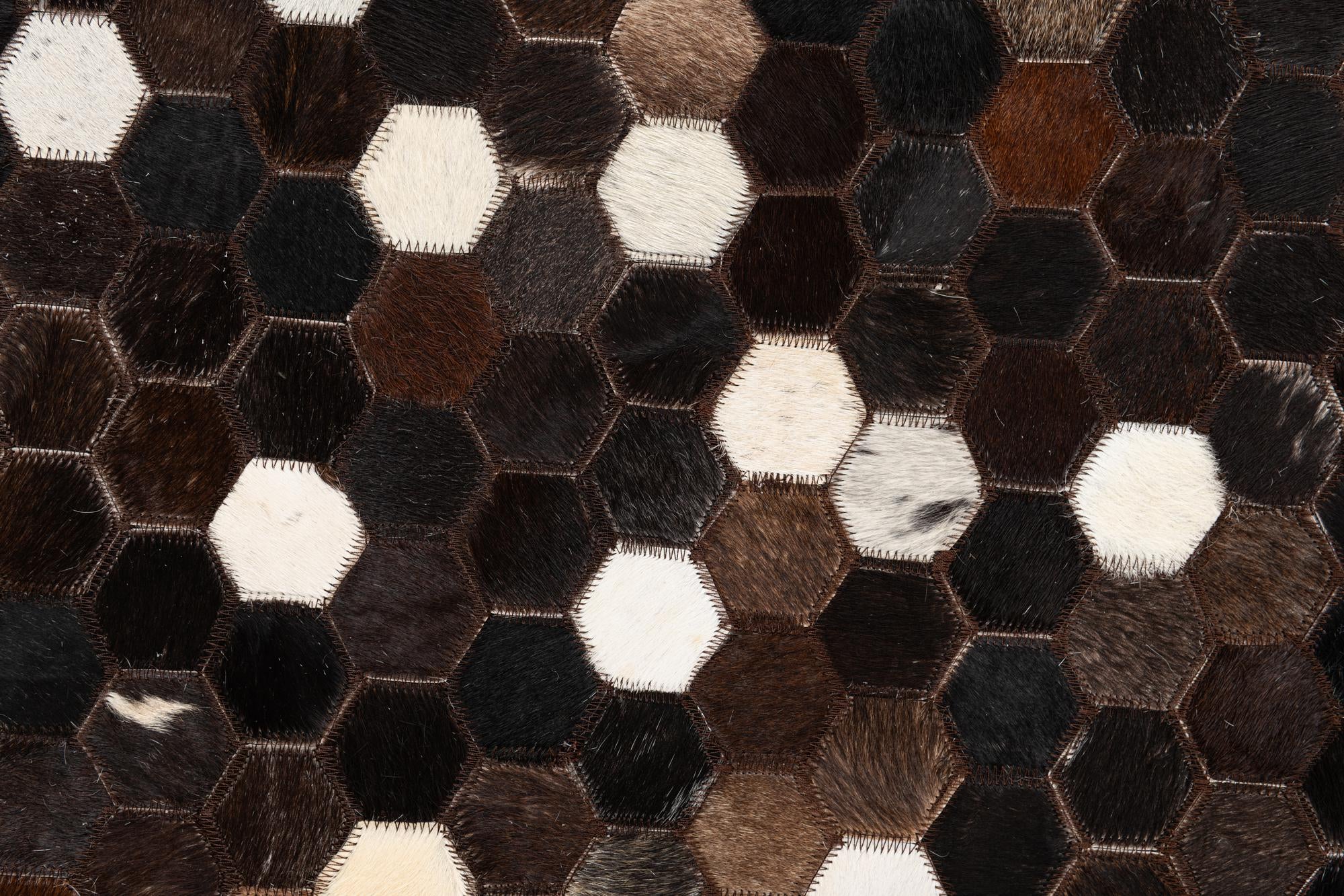 5' 1 x 8' Cowhide Leather Rug