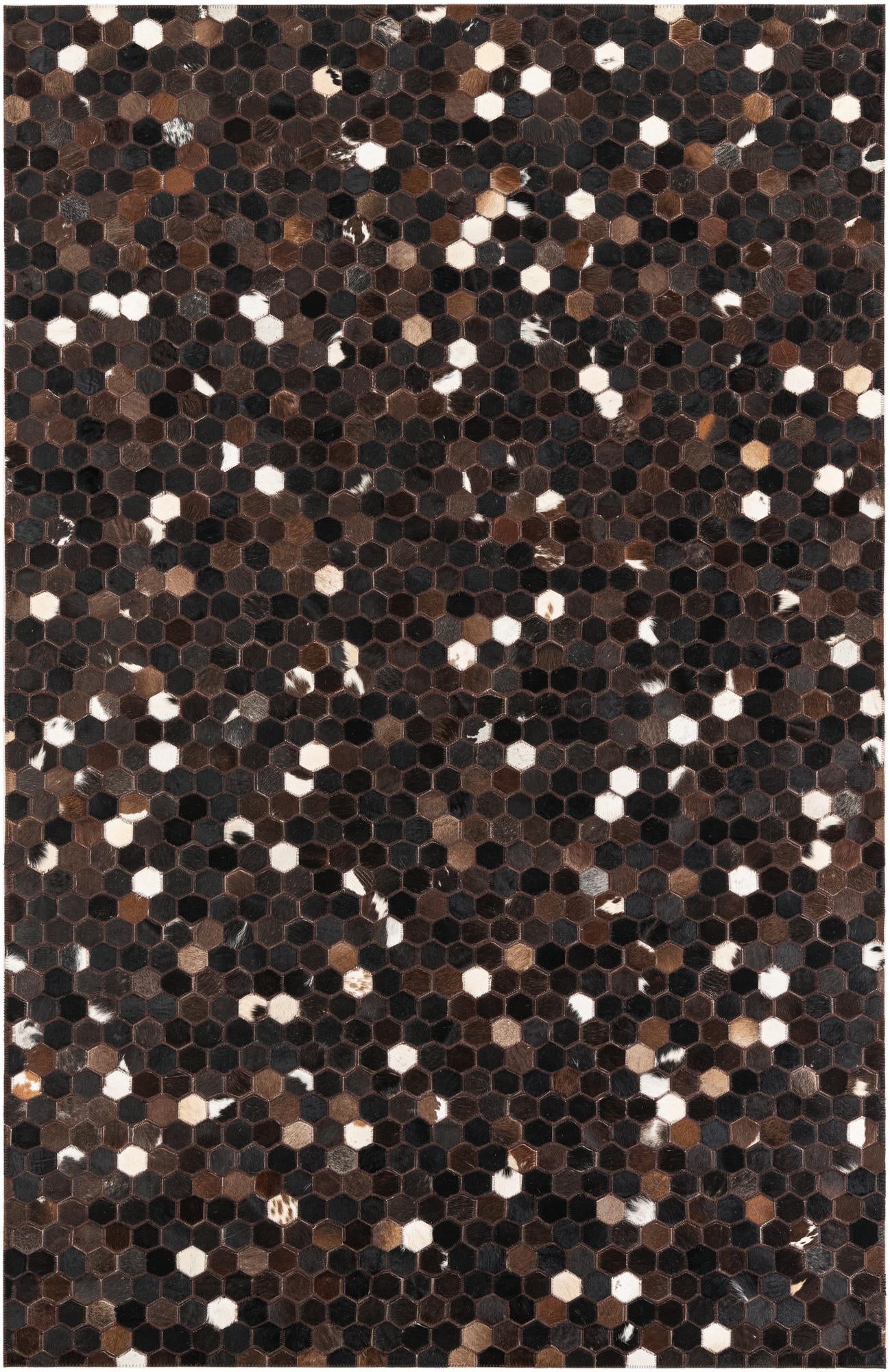 5' 1 x 8' Cowhide Leather Rug