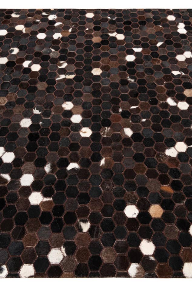 Detail image of 5' x 7' 10 Cowhide Leather Rug