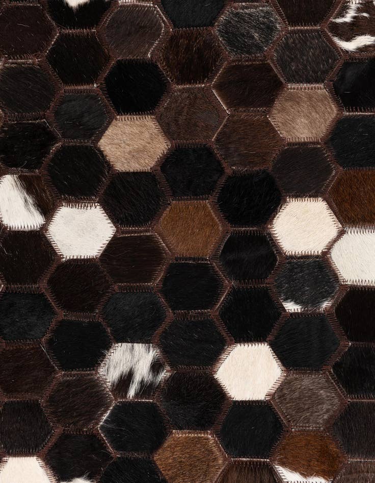 Detail image of 5' x 7' 10 Cowhide Leather Rug