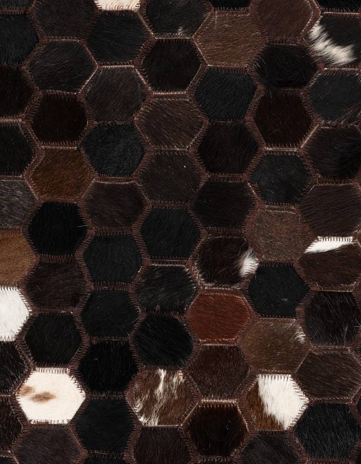 Detail image of 5' x 7' 10 Cowhide Leather Rug