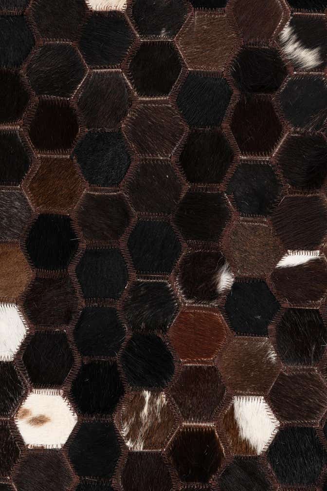 5' x 7' 10 Cowhide Leather Rug