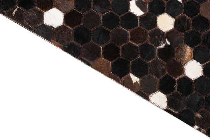 5' 1 x 8' 1 Cowhide Leather Rug