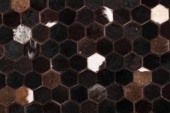 5' 1 x 8' 1 Cowhide Leather Rug