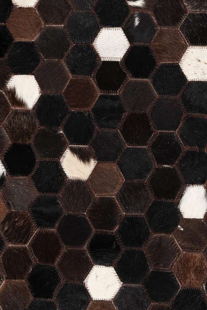 5' 1 x 8' 1 Cowhide Leather Rug