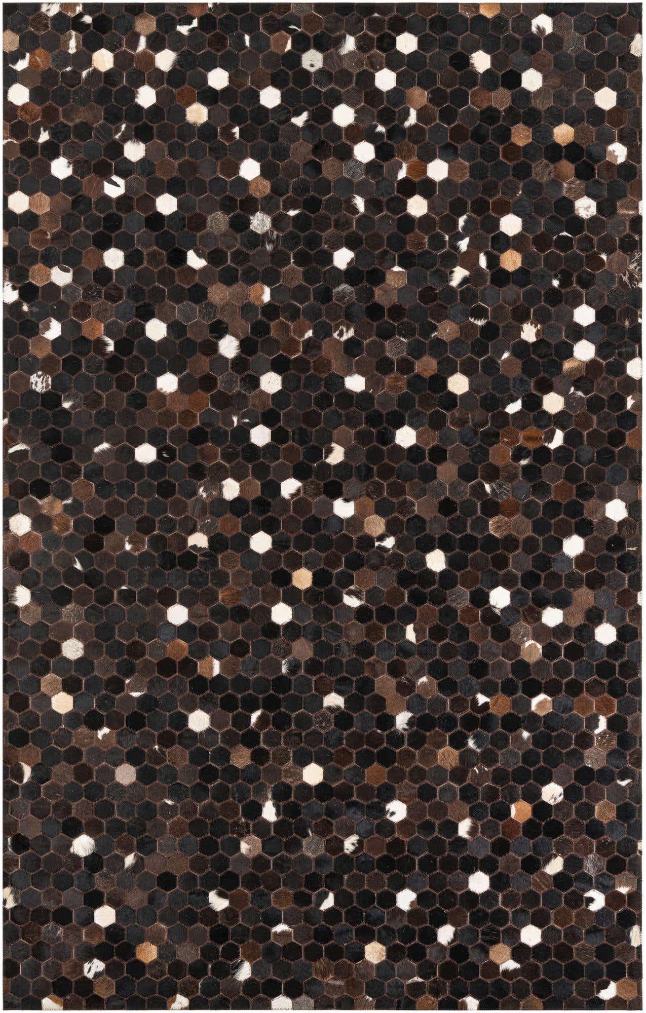 5' 1 x 8' 1 Cowhide Leather Rug