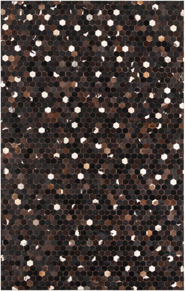 5' 1 x 8' 1 Cowhide Leather Rug