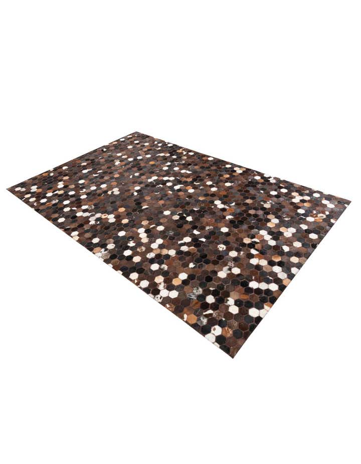 5' x 7' 8 Cowhide Leather Rug