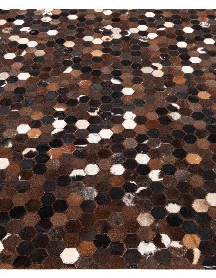 Detail image of 5' x 7' 8 Cowhide Leather Rug