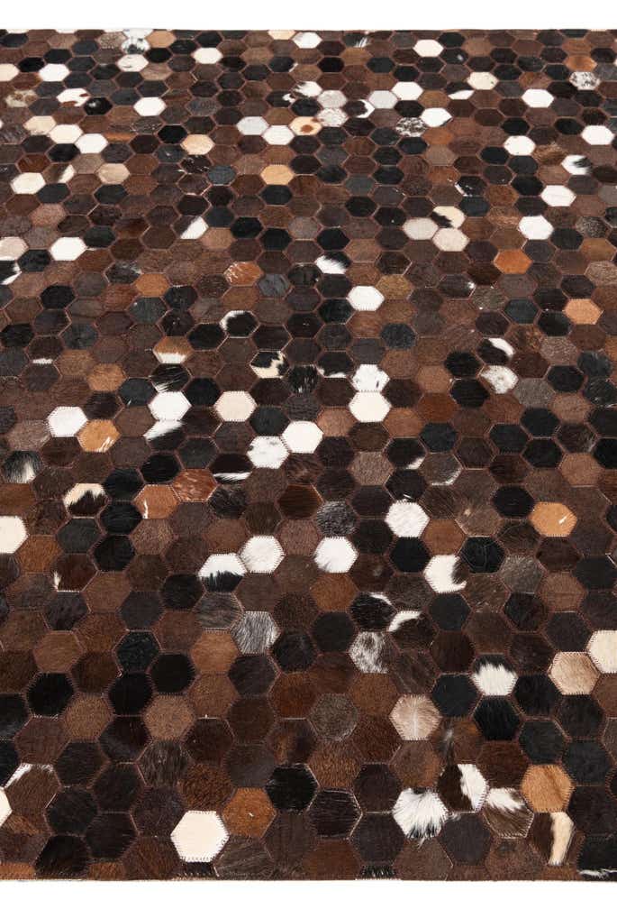 5' x 7' 8 Cowhide Leather Rug