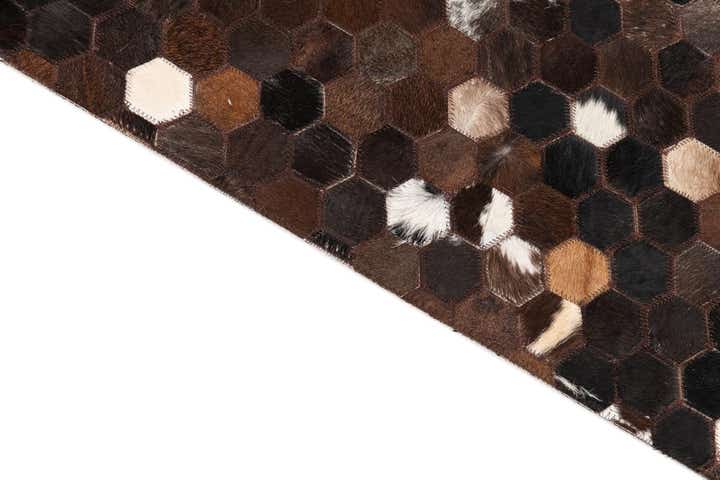 5' x 7' 8 Cowhide Leather Rug