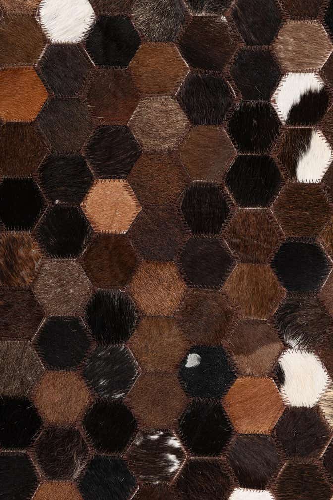 5' x 7' 8 Cowhide Leather Rug