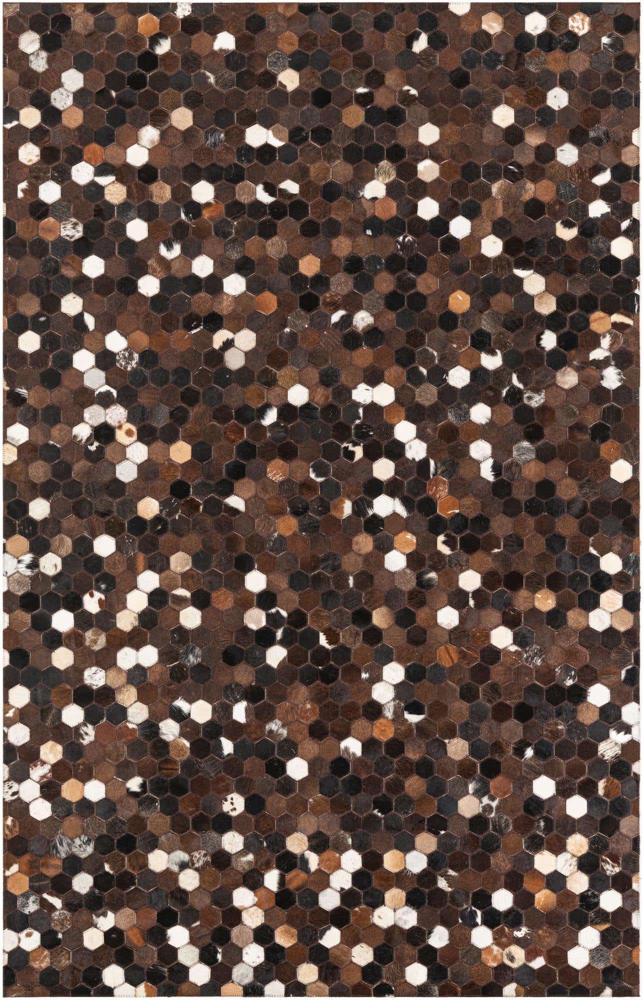 5' x 7' 8 Cowhide Leather Rug