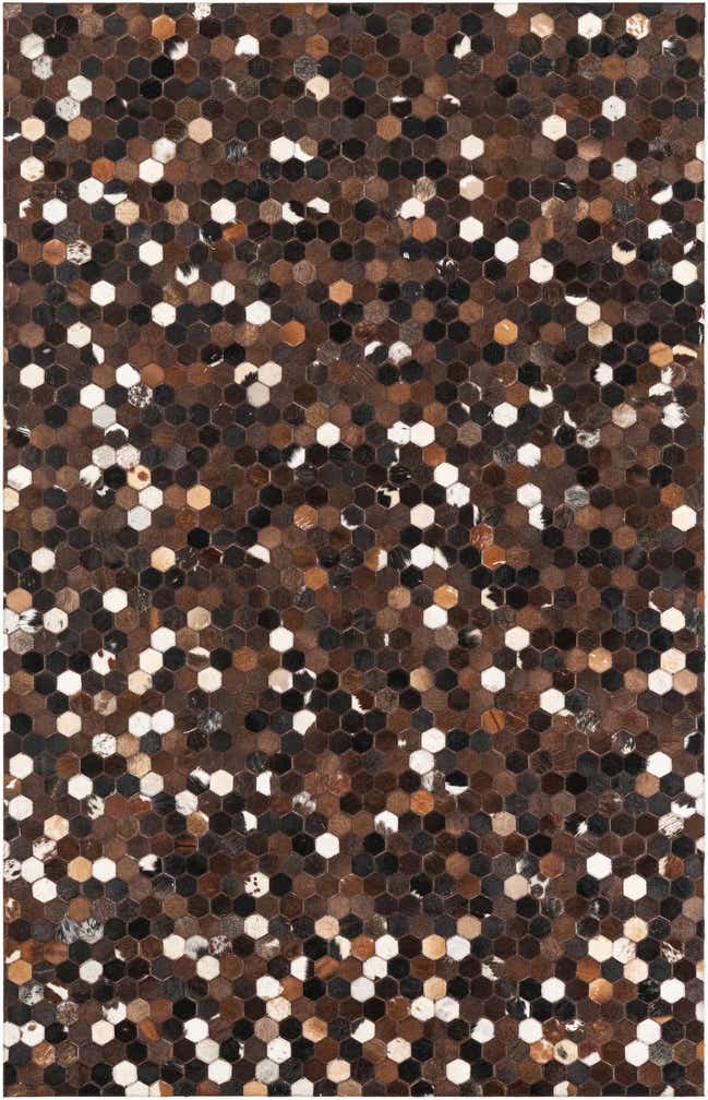 5' x 7' 8 Cowhide Leather Rug