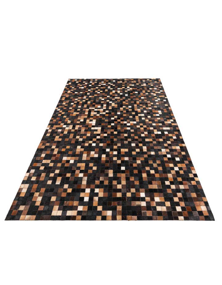 5' 2 x 7' 9 Cowhide Leather Rug