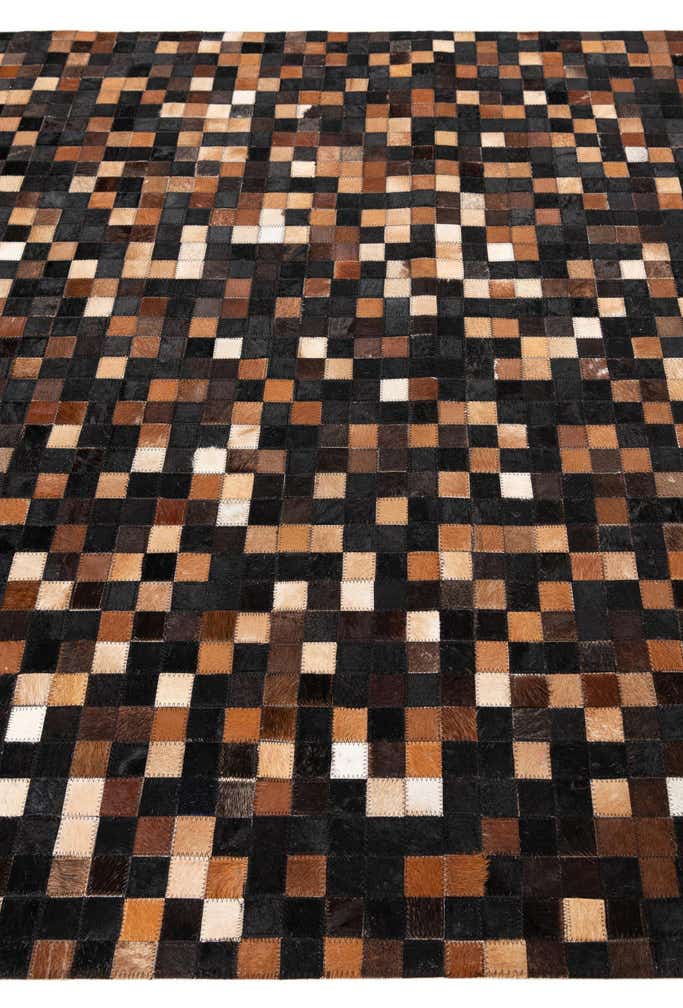 5' 2 x 7' 9 Cowhide Leather Rug