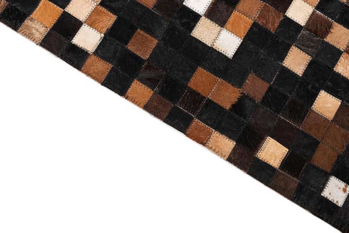 5' 2 x 7' 9 Cowhide Leather Rug