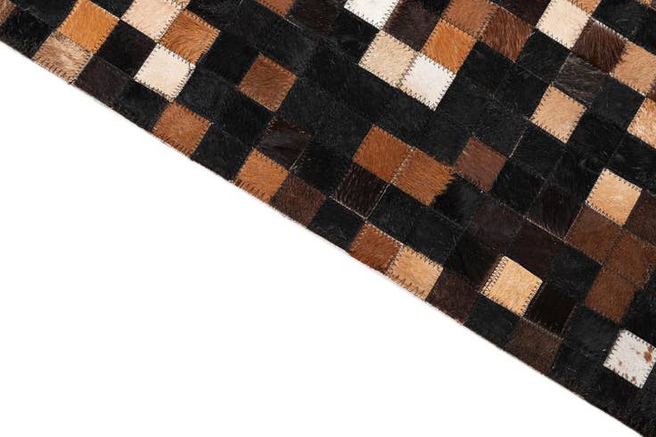 Detail image of 5' 2 x 7' 9 Cowhide Leather Rug