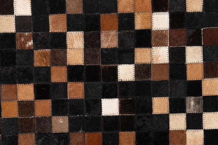 5' 2 x 7' 9 Cowhide Leather Rug