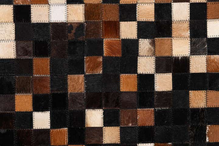 5' 2 x 7' 9 Cowhide Leather Rug