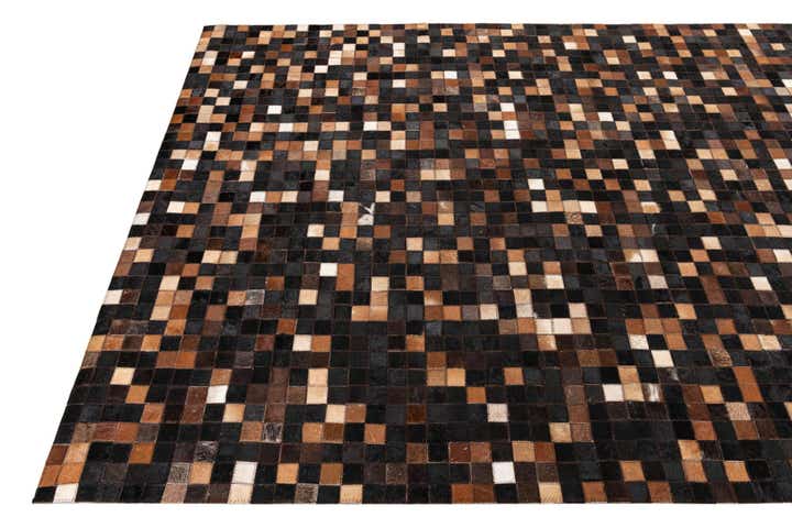 5' 1 x 7' 10 Cowhide Leather Rug