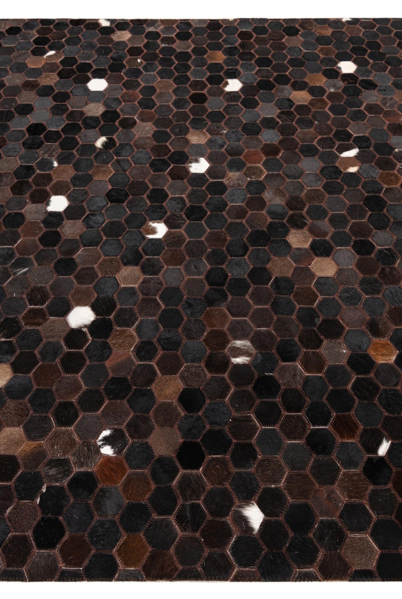 5' 1 x 8' Cowhide Leather Rug