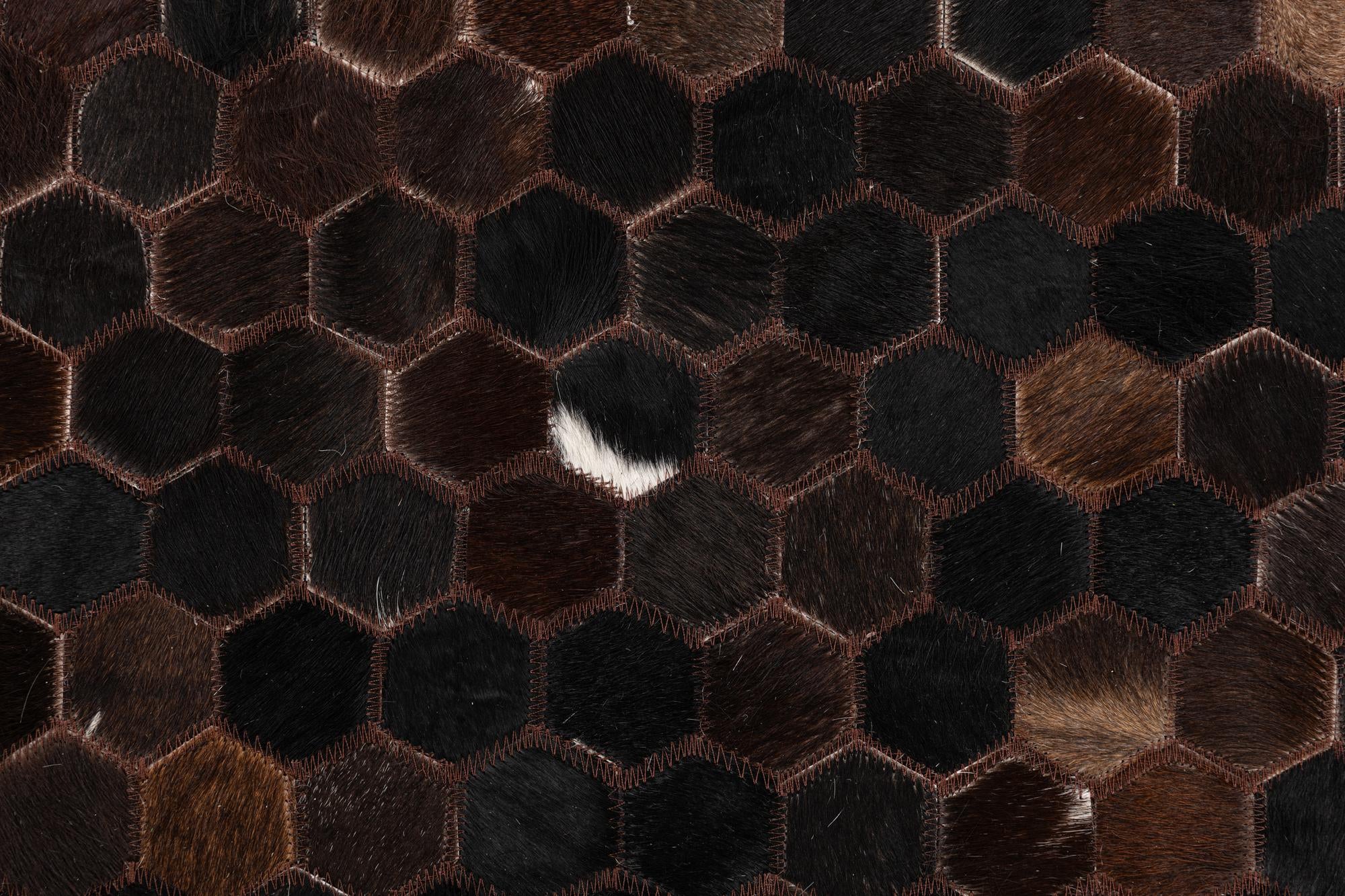 5' 1 x 8' Cowhide Leather Rug