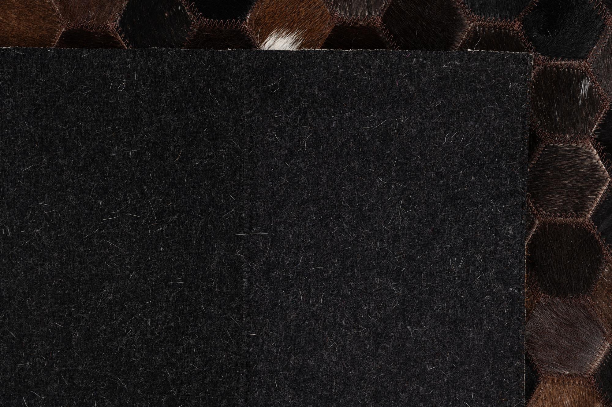5' 1 x 8' Cowhide Leather Rug