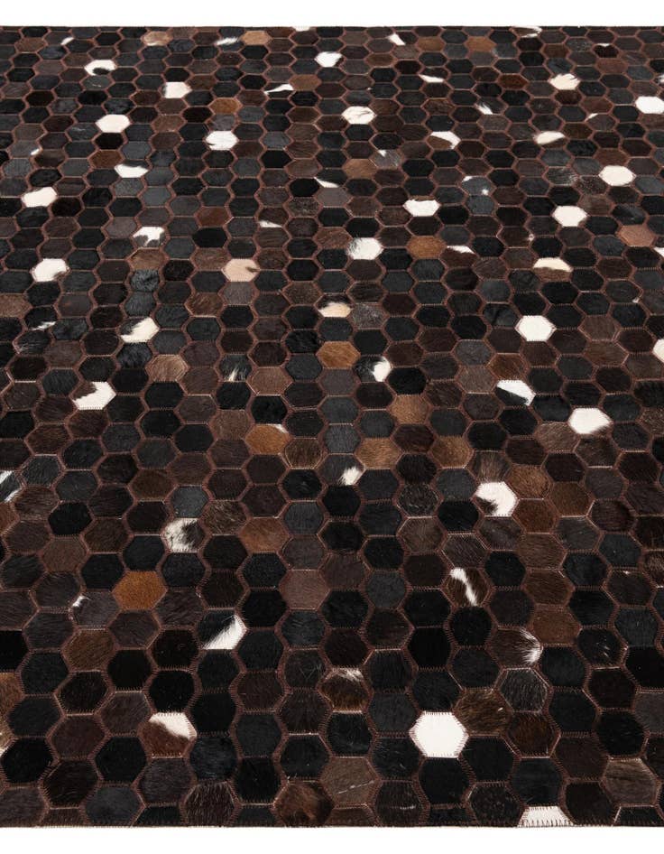 Detail image of 5' 1 x 8' Cowhide Leather Rug