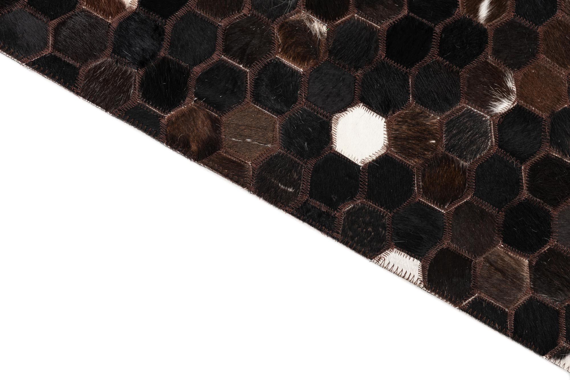 5' 1 x 8' Cowhide Leather Rug