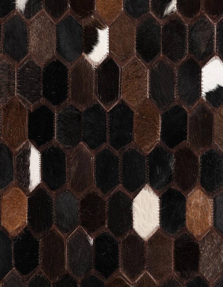 Detail image of 5' 1 x 8' Cowhide Leather Rug