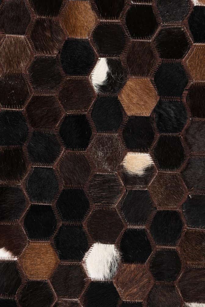 5' 1 x 8' Cowhide Leather Rug