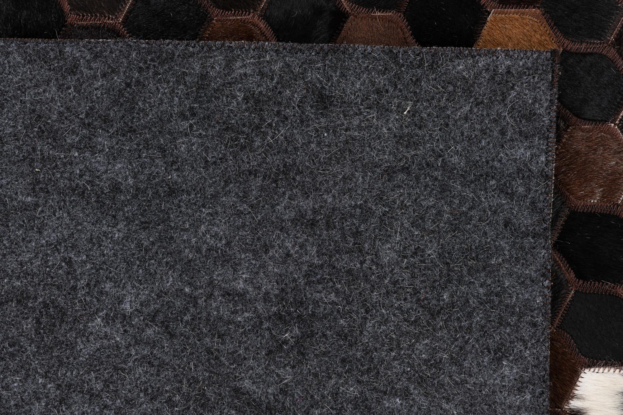 5' 1 x 8' Cowhide Leather Rug
