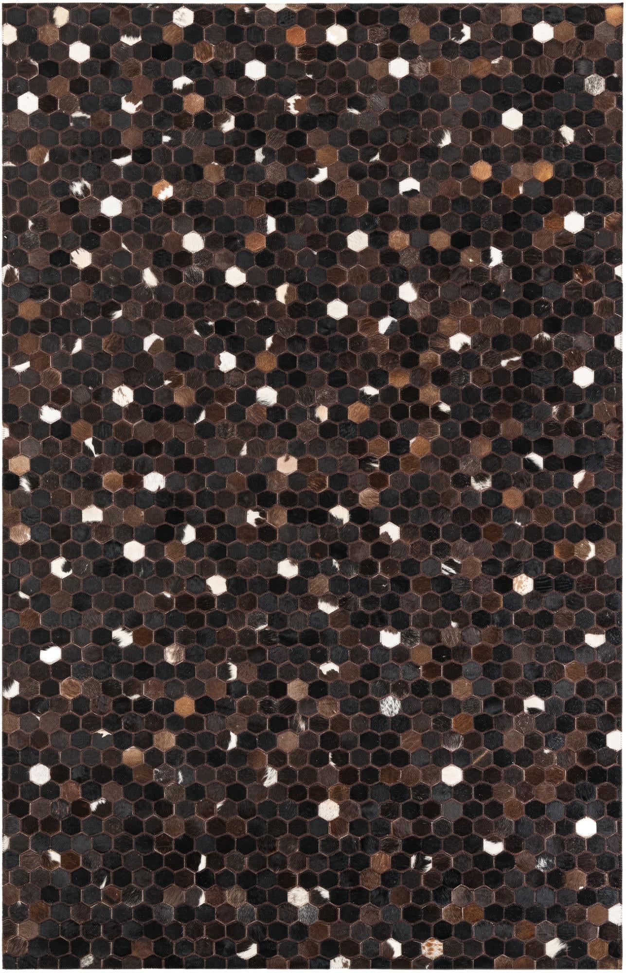 5' 1 x 8' Cowhide Leather Rug
