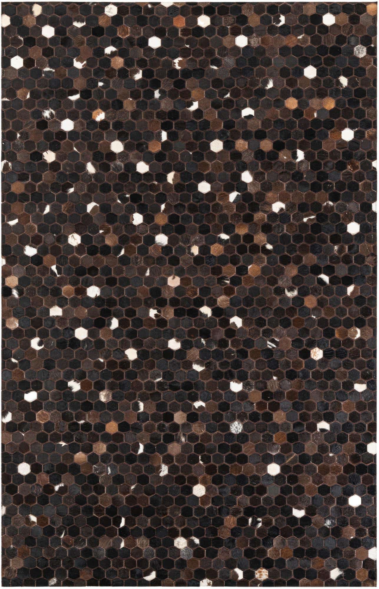 5' 1 x 8' Cowhide Leather Rug