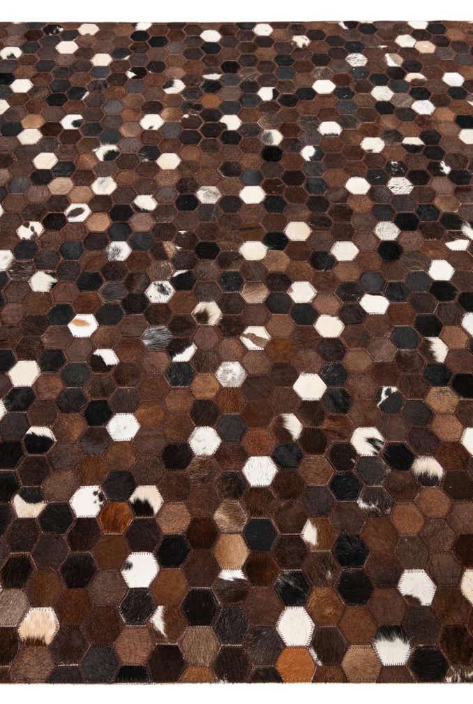 5' 1 x 8' 1 Cowhide Leather Rug